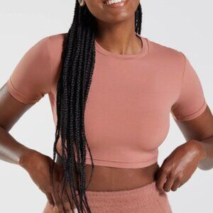 BNWT GYMSHARK X WHITNEY SIMMONS SHORT SLEEVE CROP TOP Canyon Red SZ XS